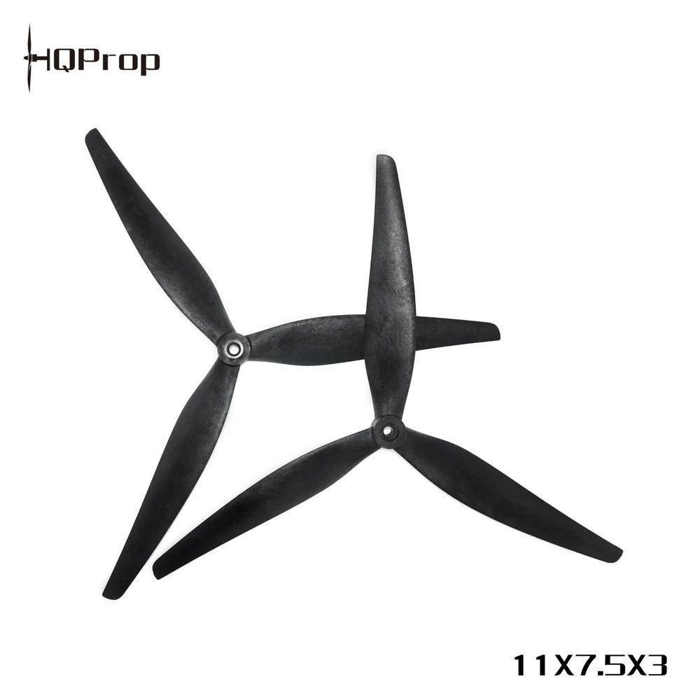 HQProp MacroQuad 11x7.5x3 (2CW+2CCW) Black Reinforced Nylon